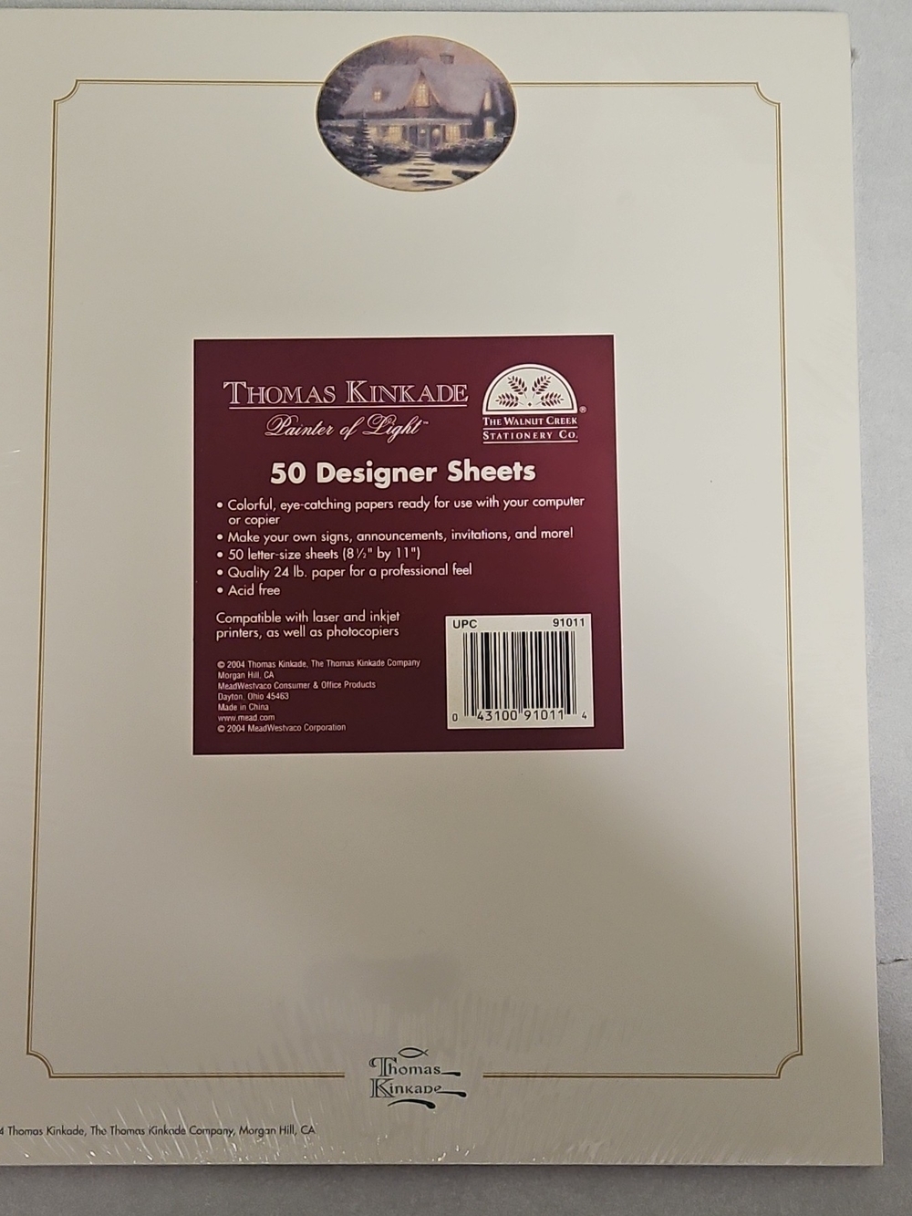 Thomas Kinkade Cream and Gold Designer Printer Paper Pack